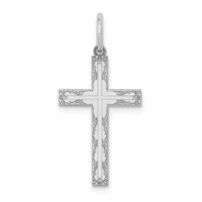 14K white gold cross pendant