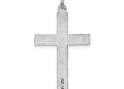 14K White Gold Laser Designed Cross Pendant (Style XR1014)