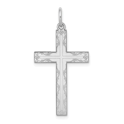 14K white gold cross pendant