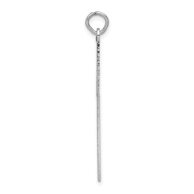 14K White Gold Laser Designed Cross Pendant, 40 x 22mm