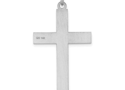14K White Gold Laser Designed Cross Pendant (Style XR1015)