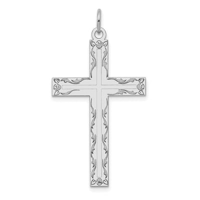 14K white gold cross pendant