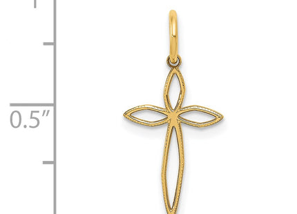 14K gold cross charm, another view