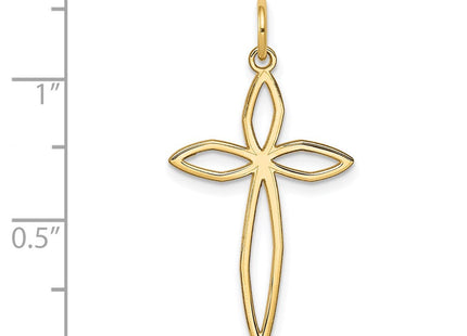 14K Laser Designed Passion Cross Pendant (Style XR1038)