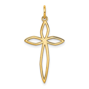 14K Laser Designed Passion Cross Pendant (Style XR1038)