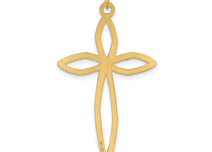 14K gold cross pendant, further view