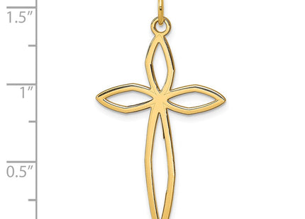 14K gold cross pendant, another view