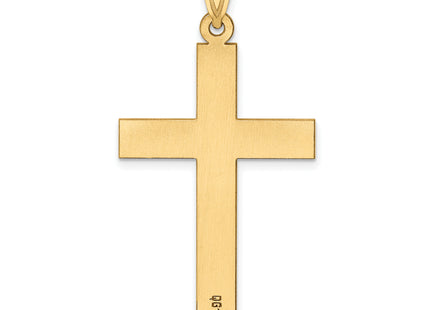 14k Sandblasted Cross Pendant, 46 x 23mm