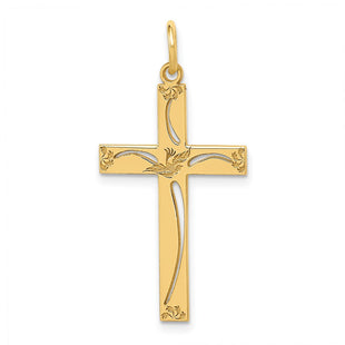 14K Laser Designed Cross Pendant (Style XR1050)