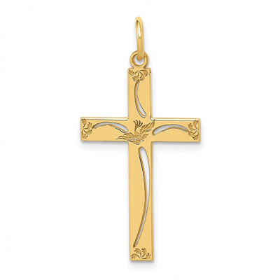 14K gold cross pendant
