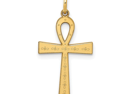 14K gold cross charm