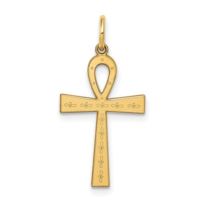 14K gold cross charm
