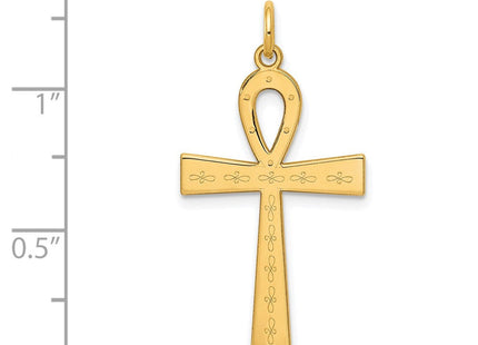 14K Laser Designed Ankh Cross Pendant (Style XR1066)