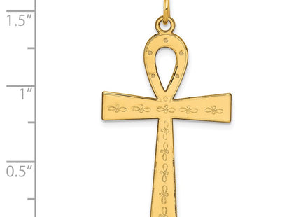 14K gold cross pendant, another view
