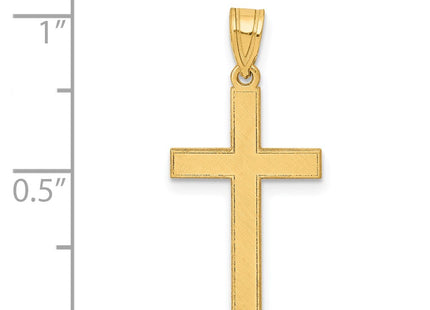 14K gold cross pendant, another view