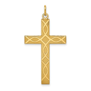 14K Laser Designed Cross Pendant (Style XR1197)