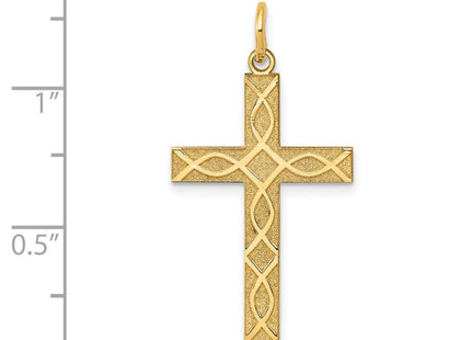 14K Laser Designed Cross Pendant (Style XR1198)