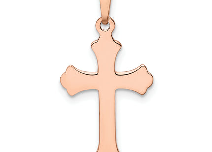 14K Rose Gold Cross Pendant, 22 x 14mm