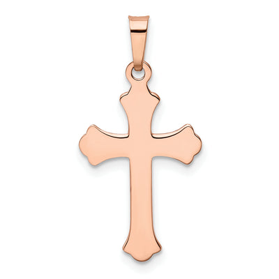 14K Rose Gold Cross Pendant, 22 x 14mm