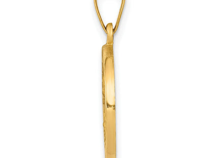 14k Polished and Satin Sacred Heart of Jesus Medal Hollow Pendant (Style XR1237)