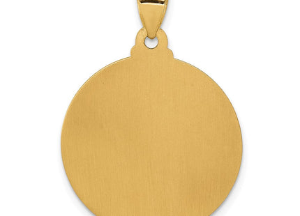 14k Polished and Satin Face of Jesus Medal Hollow Pendant (Style XR1243)