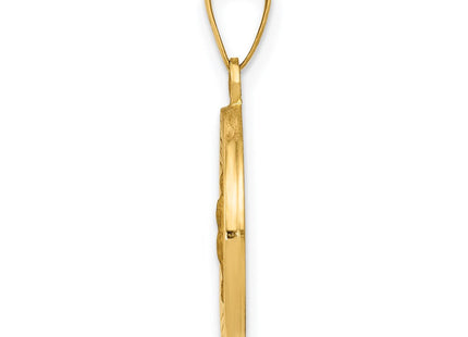 14k Polished and Satin Our Lady Guadalupe Medal Hollow Pendant (Style XR1244)