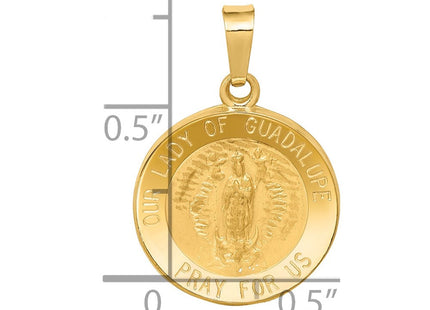 14k Polished and Satin Our Lady Guadalupe Medal Hollow Pendant (Style XR1244)