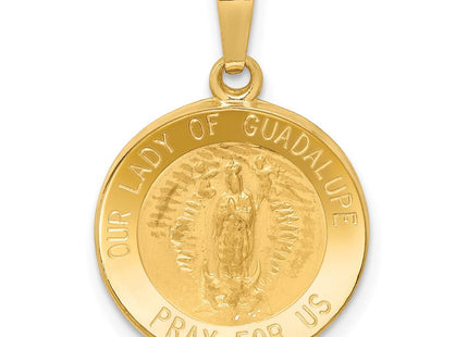 14k Polished and Satin Our Lady Guadalupe Medal Hollow Pendant (Style XR1244)