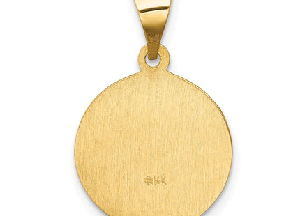 14k Polished and Satin Our Lady of Sorrows Medal Hollow Pendant (Style XR1257)