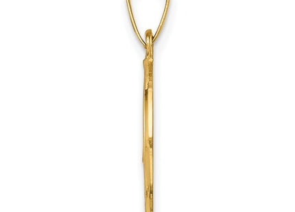 14k Polished and Satin Caridad del Cobre Medal Hollow Pendant (Style XR1259)