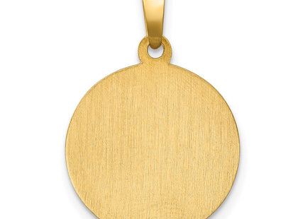 14k Polished and Satin Caridad del Cobre Medal Hollow Pendant (Style XR1259)