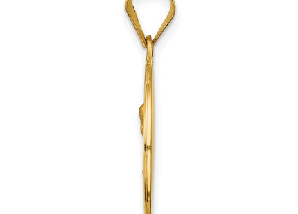 14K gold heart pendant, alternate view