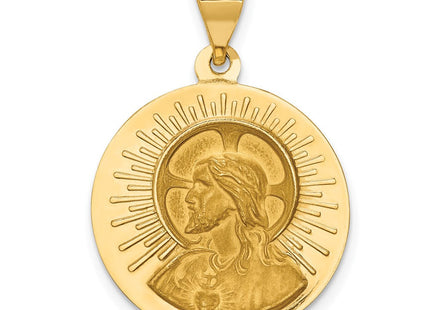 14K Matka Boska Czestochowska Reversible Medal Hollow Pendant (Style XR1264)