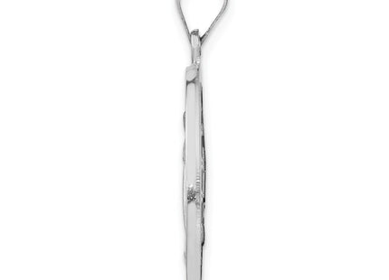 14K white gold miraculous medal pendant, alternate view