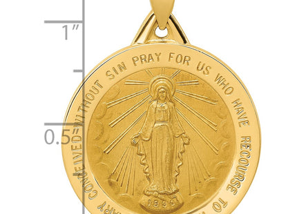 14K gold miraculous medal pendant, further view