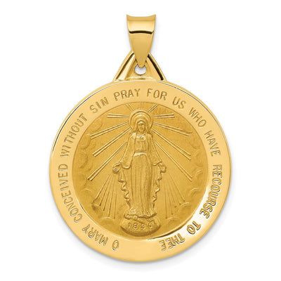 14K gold miraculous medal pendant