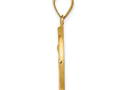 14k Polished and Satin St. Anne Medal Hollow Pendant (Style XR1286)