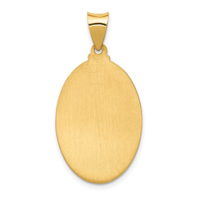 14K Polished and Satin St. Anthony Medal Hollow Pendant, 33 x 17mm