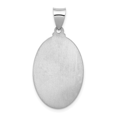 14K White Gold Polished/Satin St. Anthony Medal Hollow Pendant, 33 x 17mm