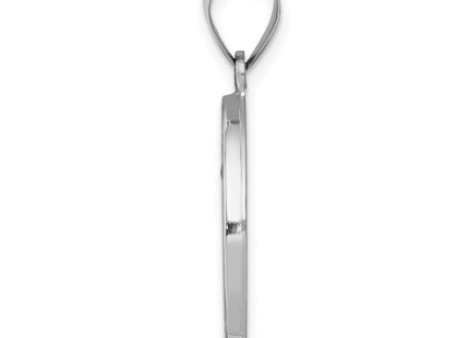 14k White Gold Polished/Satin St. Anthony Medal Hollow Pendant (Style XR1294)