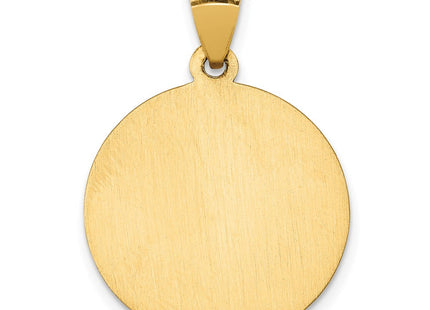 14k Polished and Satin St. Barbara Medal Hollow Pendant (Style XR1296)