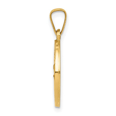 14K Polished and Satin St. Christopher Medal Hollow Pendant, 21.2 x 15mm
