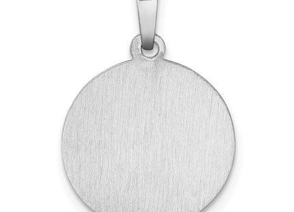 14K White Gold Polished/Satin St Christopher Medal Hollow Pendant, 21.2 x 15mm