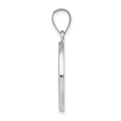14K White Gold Polished/Satin St Christopher Medal Hollow Pendant, 29 x 19.75mm