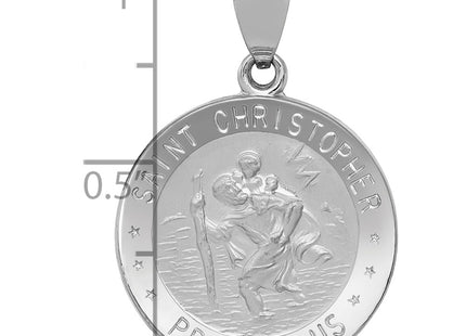 14K white gold st christopher pendant, another view