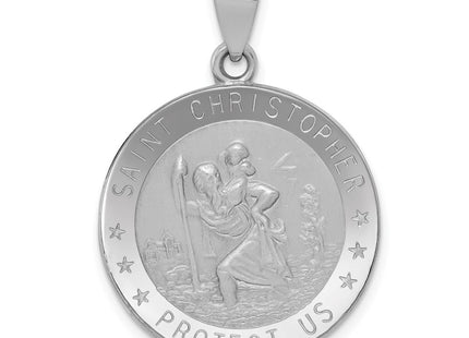 14K white gold st christopher pendant