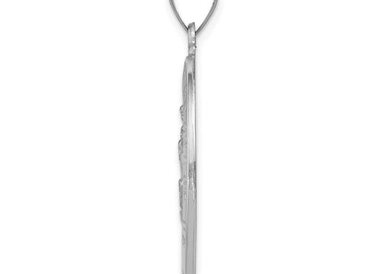 14K white gold st christopher pendant, alternate view