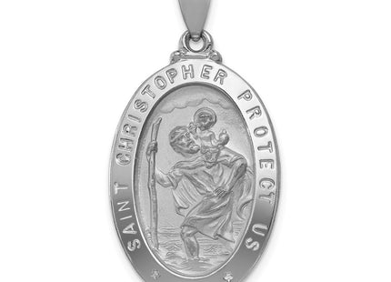 14K white gold st christopher pendant