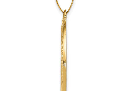 14k Polished and Satin St. Christopher Medal Hollow Pendant (Style XR1308)