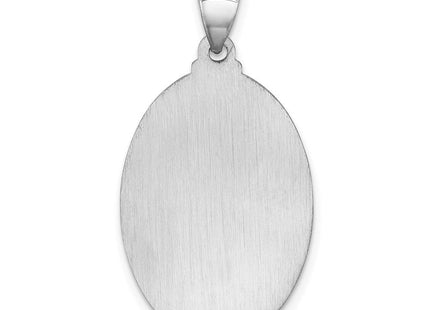 14k White Gold Polished/Satin St Christopher Medal Hollow Pendant (Style XR1309)
